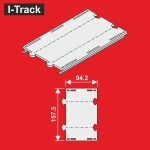 Hacker-Model HCTMC24094D - H0 - Gerade Segment, 2-gleisig für Märklin C, 157,5 x 77,5 mm (6 Stück)